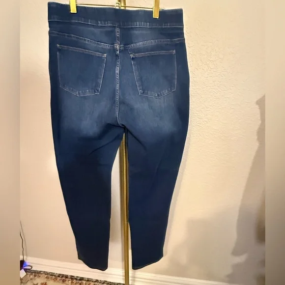 Soft Surroundings Dark Wash Blue Pull-On Jeggings - Picture 2 of 5